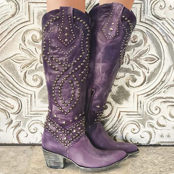 Victoria | Women’s Mid Calf Block Heel Western Boots