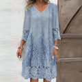 Virginia | Women's Button Front V Neck Midi Dress