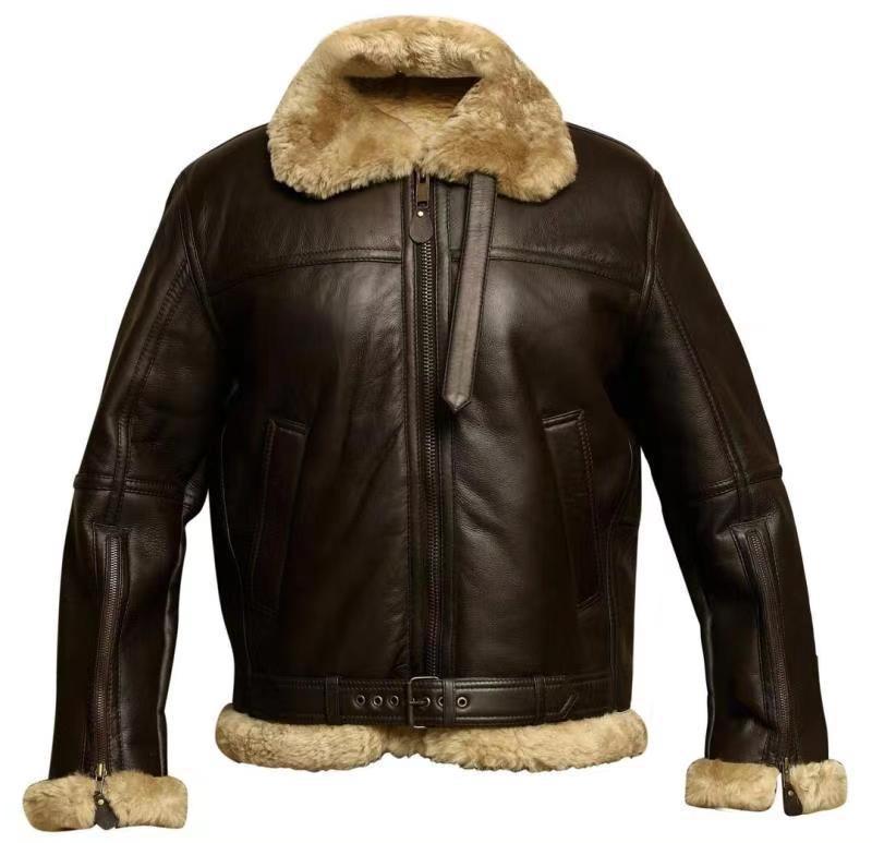 William | Men's Collared Long Sleeve Zip Front Aviator Jacket