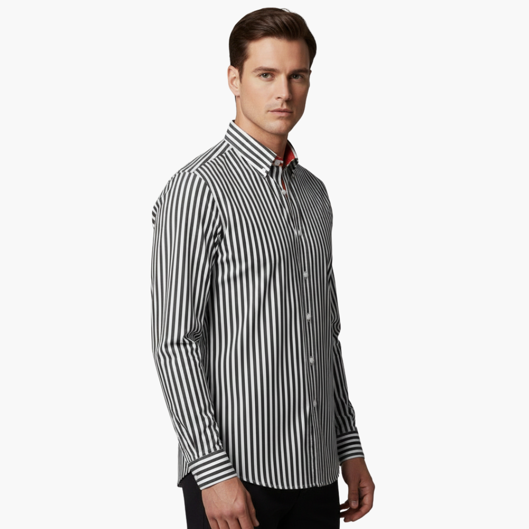 William | Men's Striped Button Down Dress Shirt