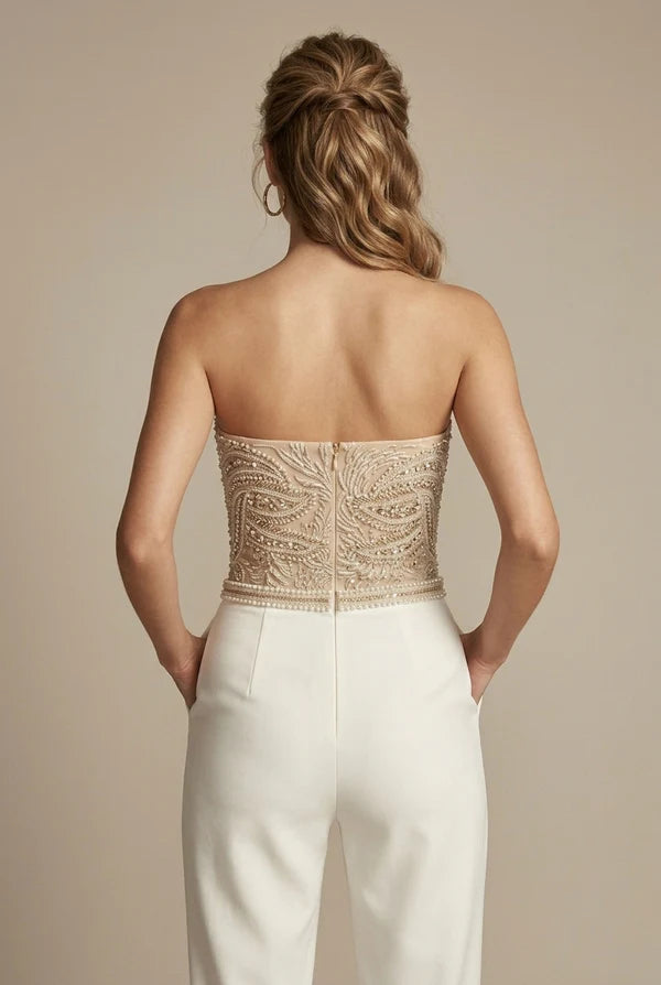 Willow | Women's Strapless Straight Leg Fitted Jumpsuit