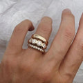 Women's Baroque-Style Three-Piece Stackable Ring Set