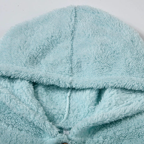 Women's Button-Front Fleece Hoodie with Side Pockets