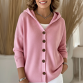 Women's Button-Front Hooded Knit Cardigan