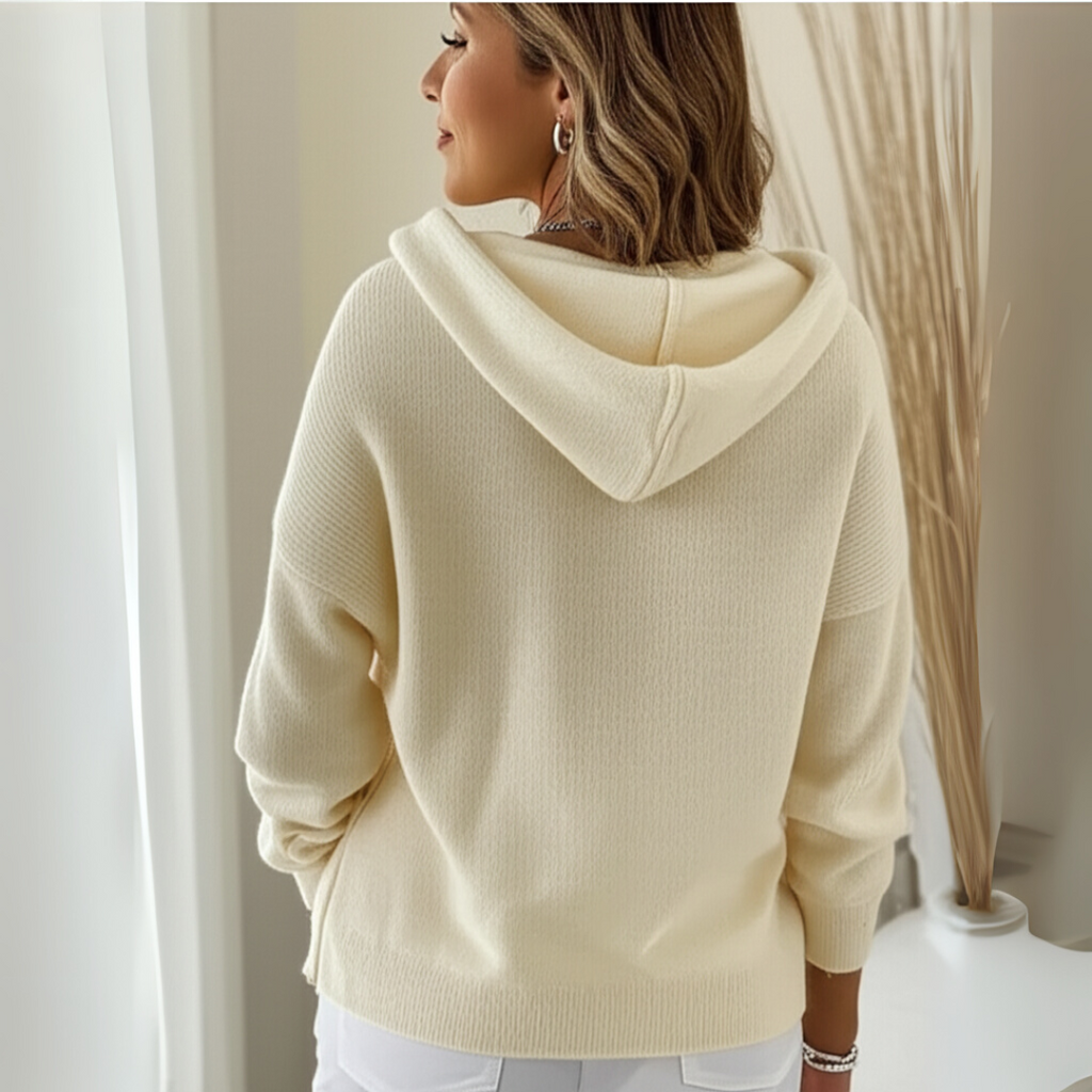 Women's Button-Front Hooded Knit Cardigan