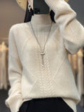 Women's Cable Knit Turtleneck Jumper
