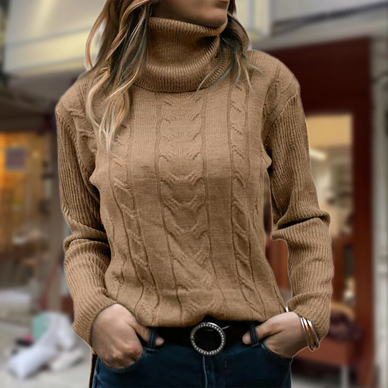 Women's Cable Knit Turtleneck Jumper