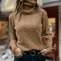 Women's Cable Knit Turtleneck Jumper