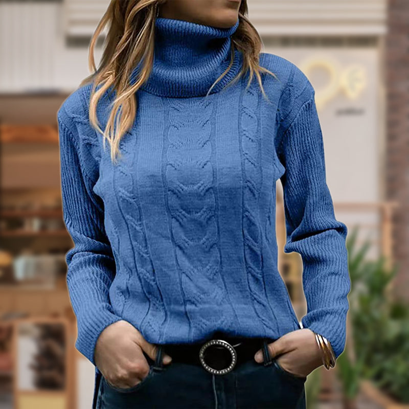Women's Cable Knit Turtleneck Jumper