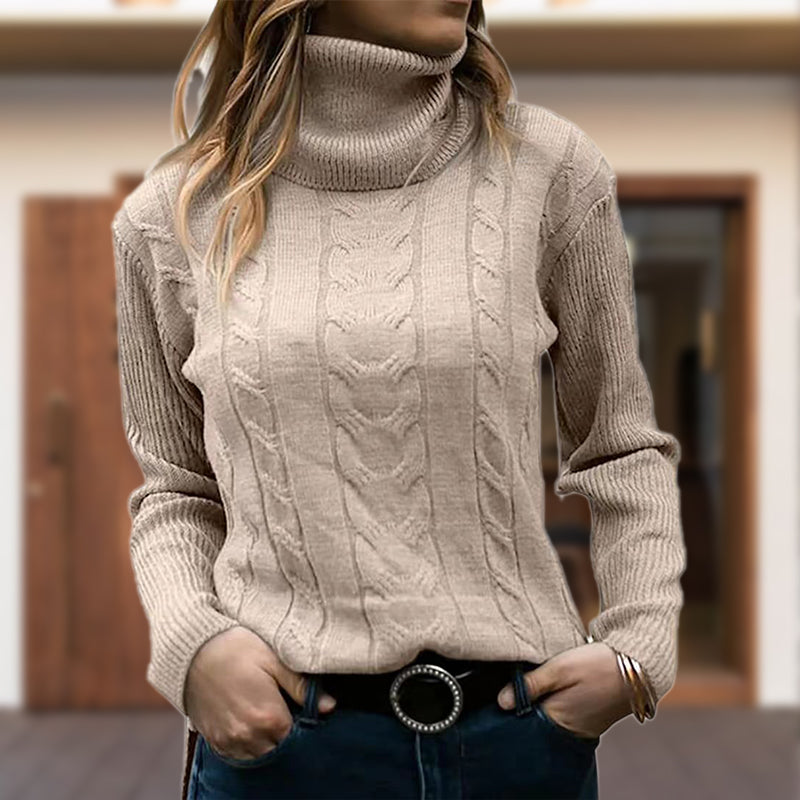 Women's Cable Knit Turtleneck Jumper