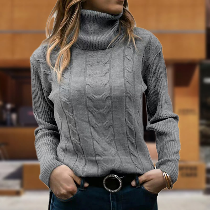 Women's Cable Knit Turtleneck Jumper
