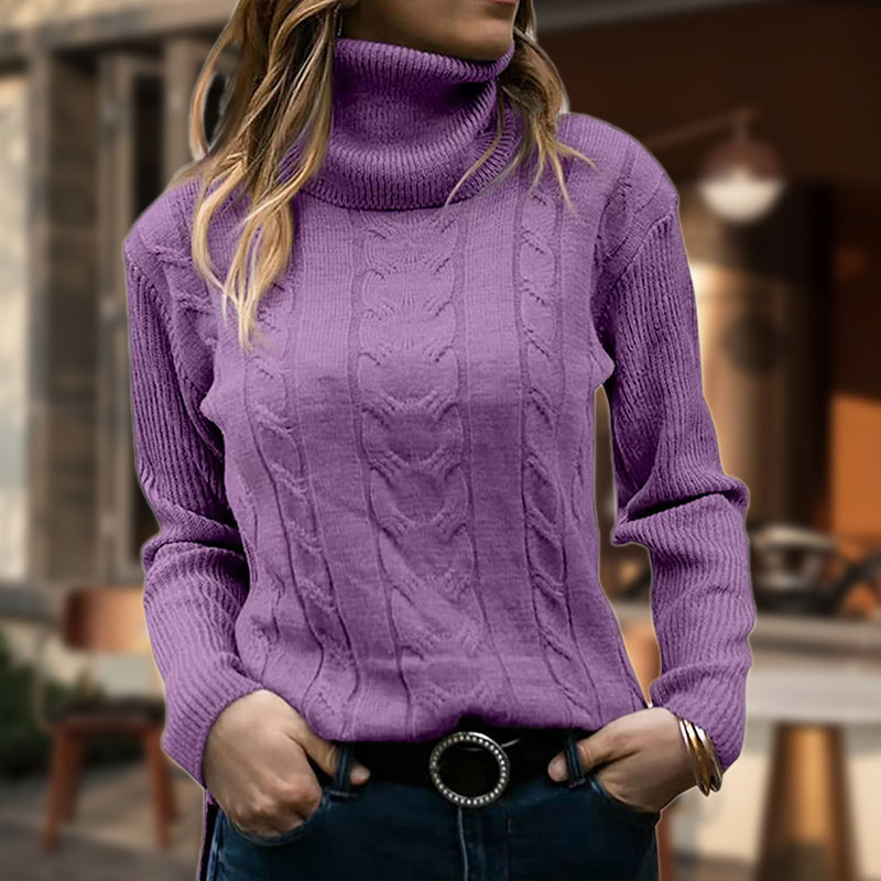 Women's Cable Knit Turtleneck Jumper