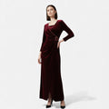 Women's Draped Velvet Wrap Dress