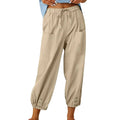 Women's Drawstring Cropped Pants with Pockets