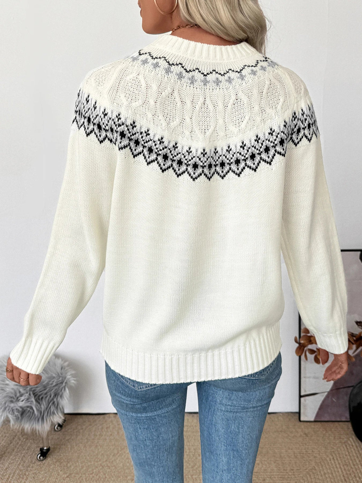Women's Fair Isle Crew Neck Knit Jumper