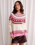 Women's Fair Isle Christmas Sweater Cable Knit