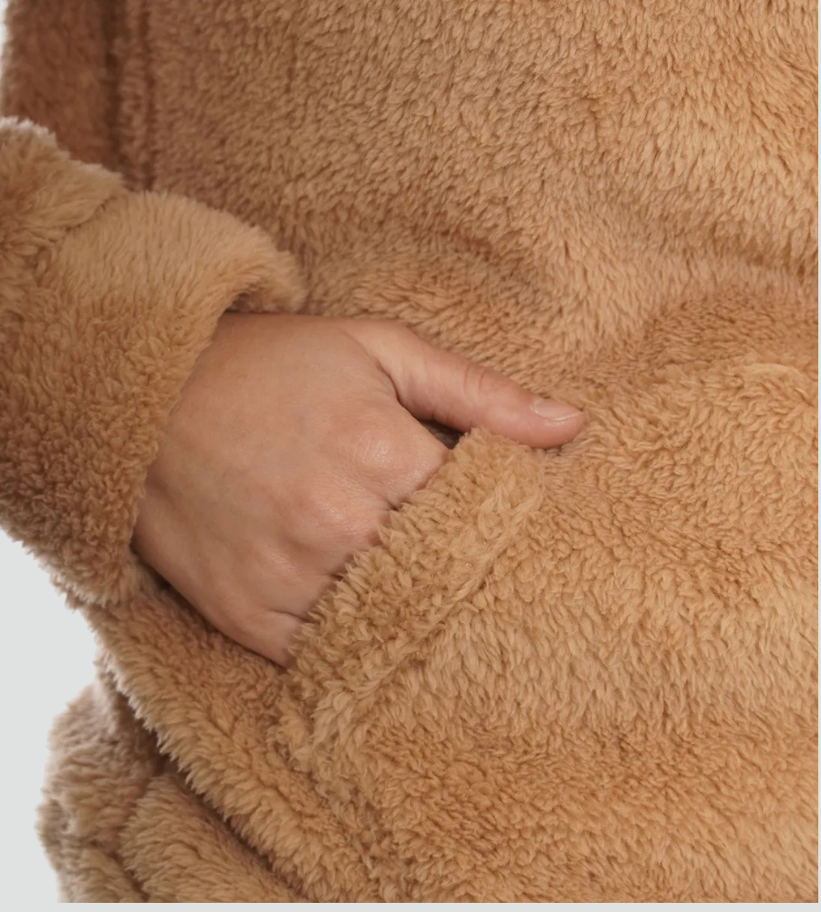 Women's Fuzzy Kangaroo-Pocket Pullover Hoodie