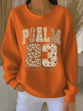 Women's Psalm 23 Graphic Crew Neck Sweatshirt in Orange