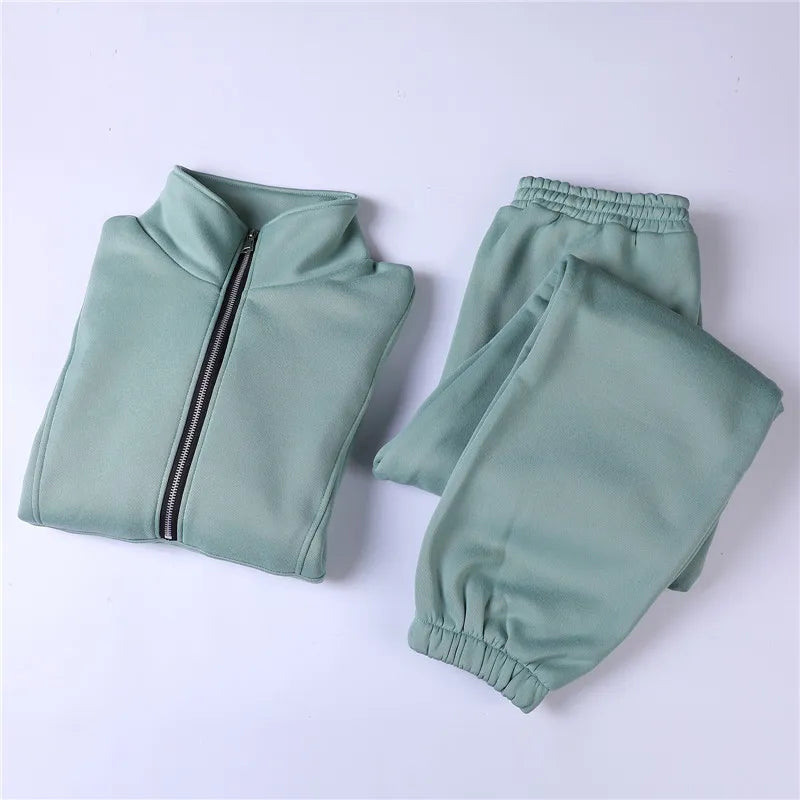 Women's Half-Zip Sweatshirt and Jogger Sweatpants Set