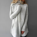 Women's High Neck Ribbed Tunic Sweater