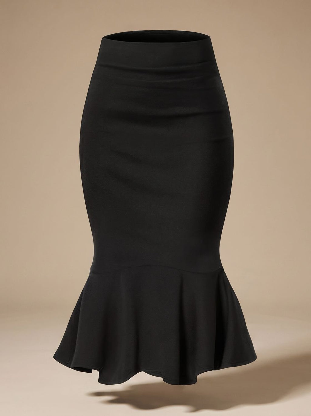 Women's High Waisted Fishtail Mermaid Midi Skirt