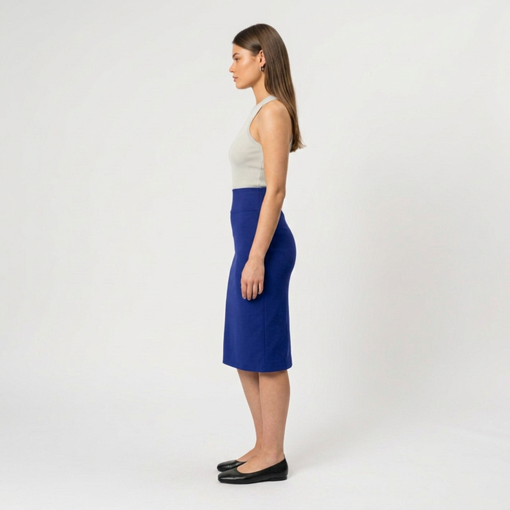 Women's High Waisted Fitted Midi Pencil Skirt
