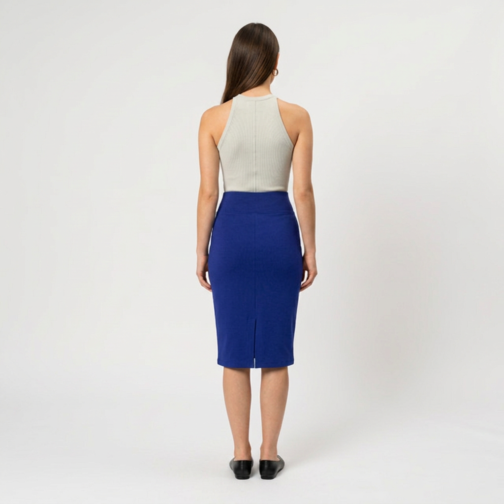 Women's High Waisted Fitted Midi Pencil Skirt