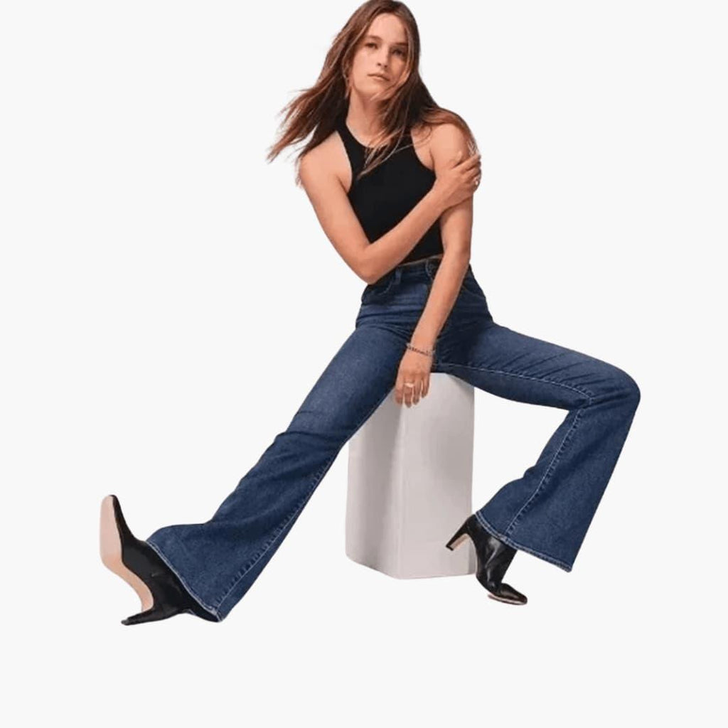 Women's High-Waisted Full-Length Bootcut Jeans