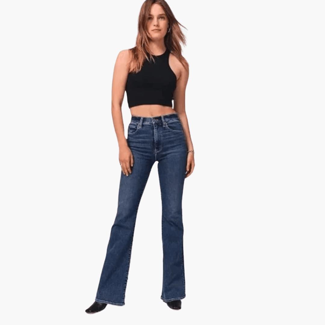 Women's High-Waisted Full-Length Bootcut Jeans