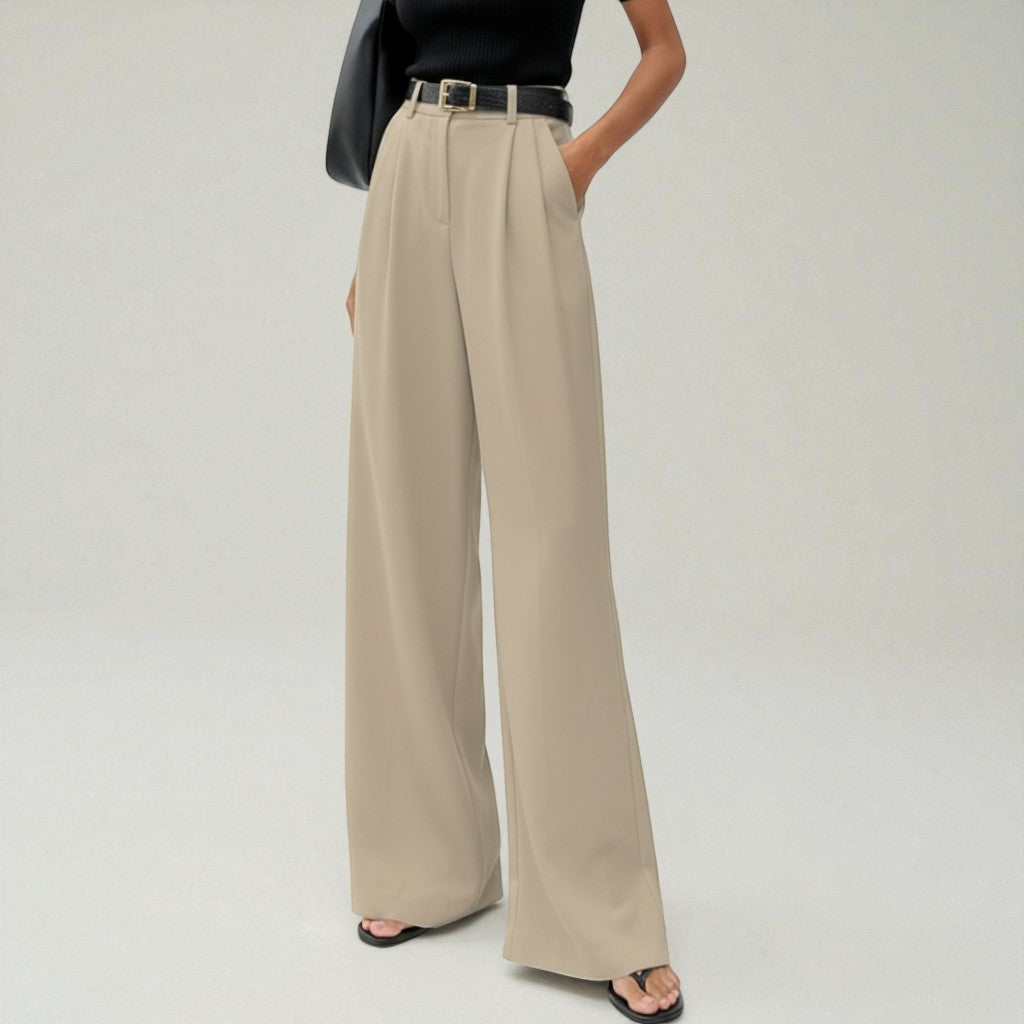 Women's Tailored Pleated High-Rise Wide-Leg Pants