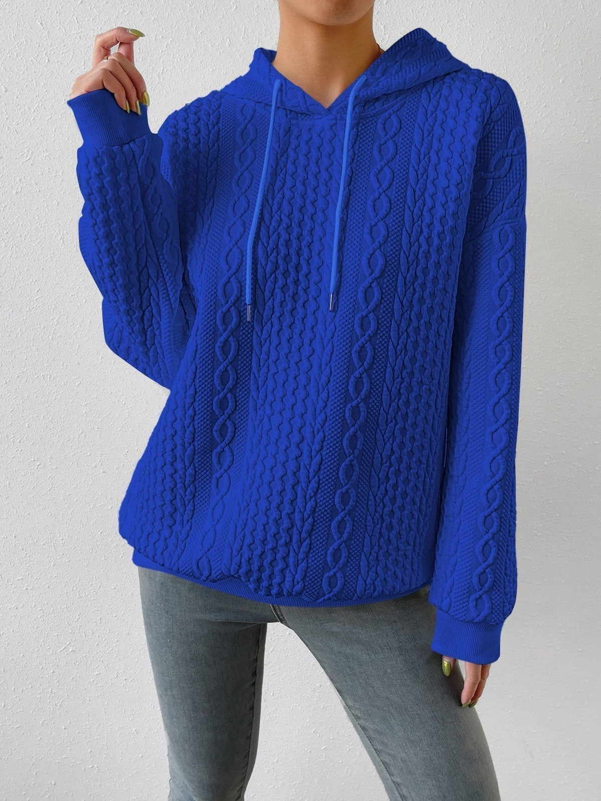 Women's Hooded Cable Knit Sweater