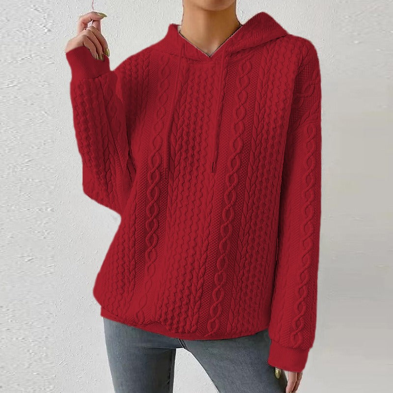 Women's Hooded Cable Knit Sweater