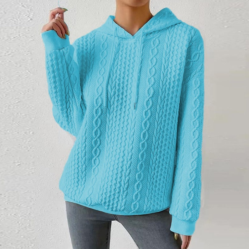 Women's Hooded Cable Knit Sweater