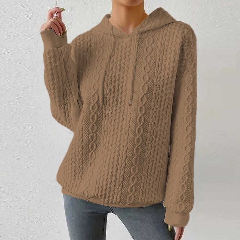 Women's Hooded Cable Knit Sweater