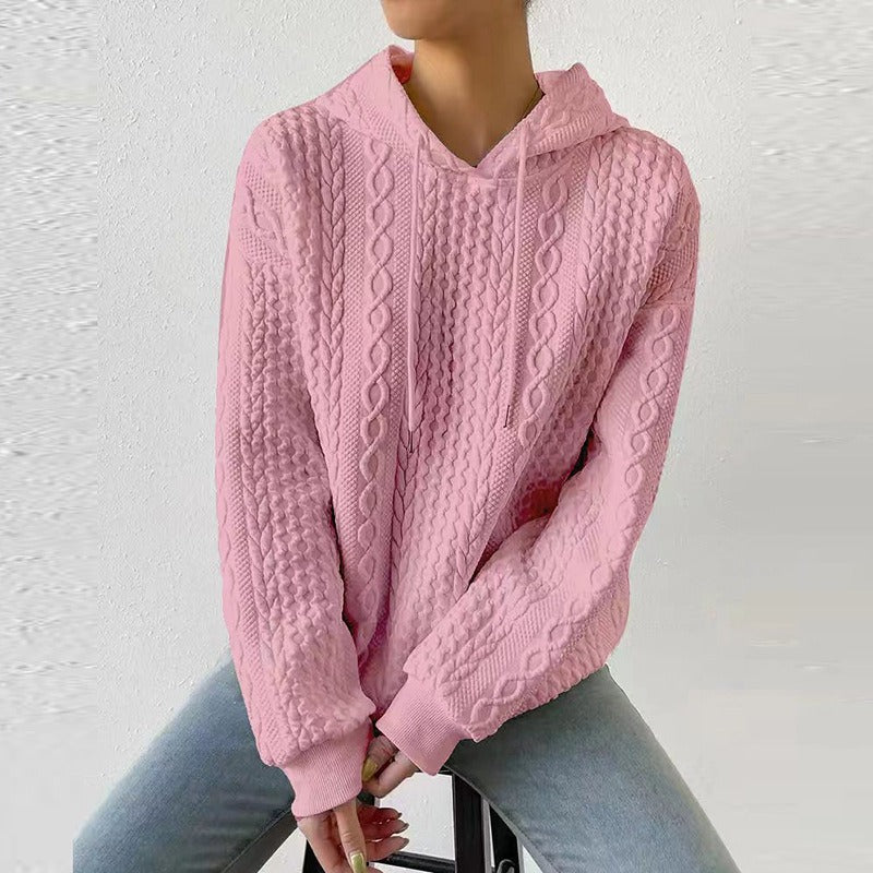 Women's Hooded Cable Knit Sweater