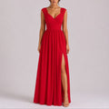 Women's Lace Wrap Maxi Dress with Side Slit