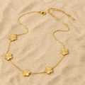 Women's Gold-Tone Clover Station Necklace