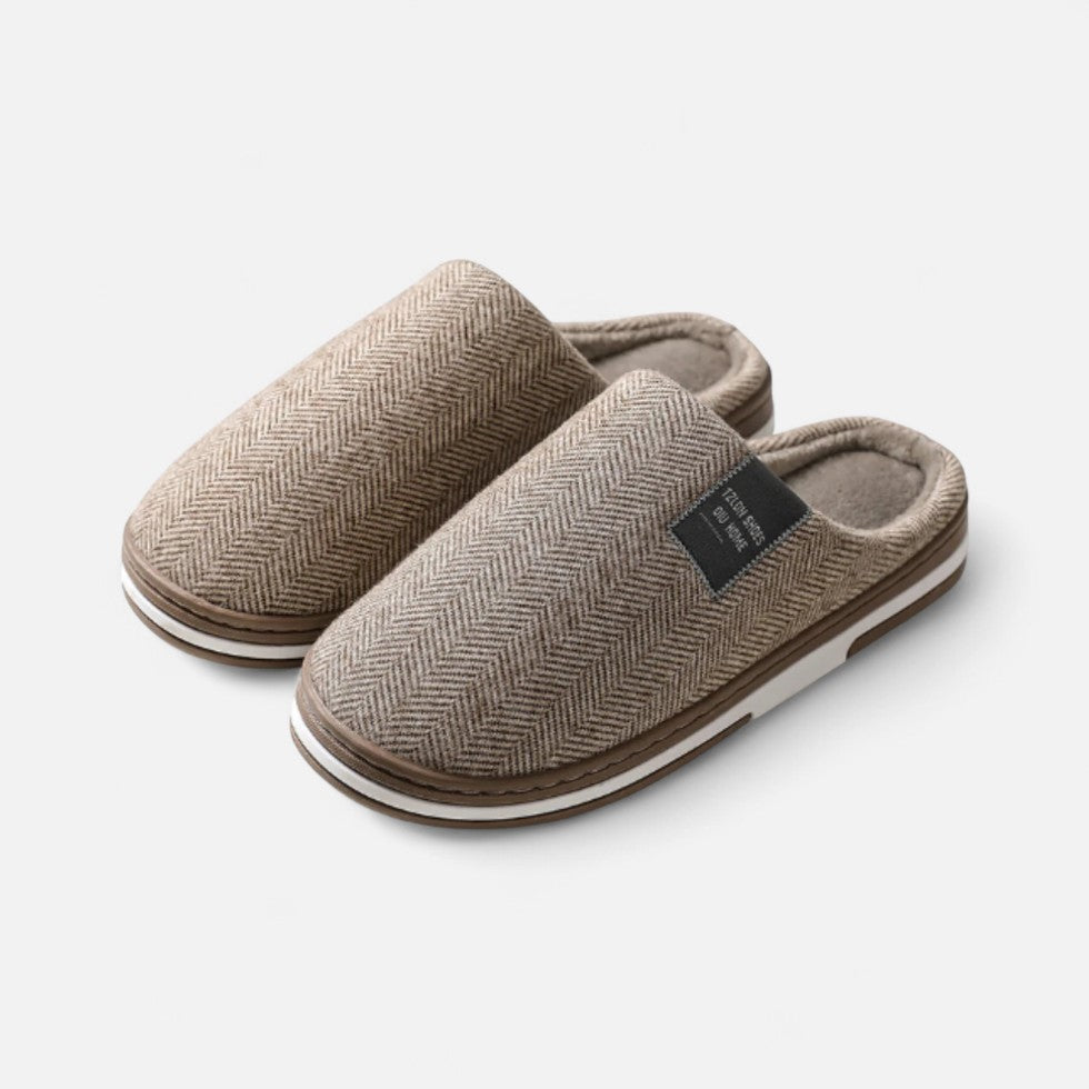 Women's Herringbone Plush Lined House Slippers