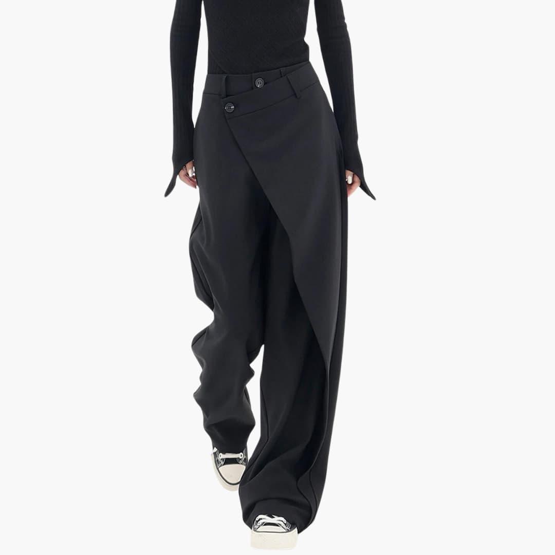 Women's Asymmetric Wrap Front Loose Wide Leg Pants