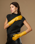 Women's Mid Forearm Length Faux Leather Evening Gloves