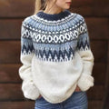 Women's Nordic Pattern Crew Neck Knit Jumper