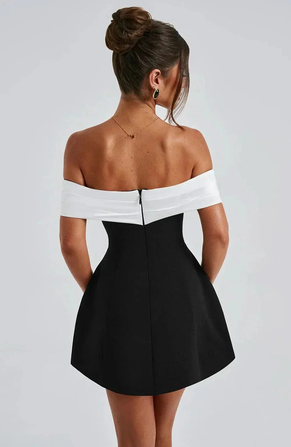 Women's Off-Shoulder Bow-Back Mini Dress