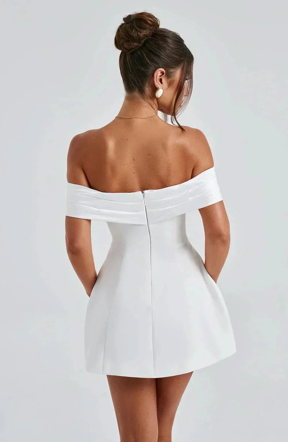 Women's Off-Shoulder Bow-Back Mini Dress