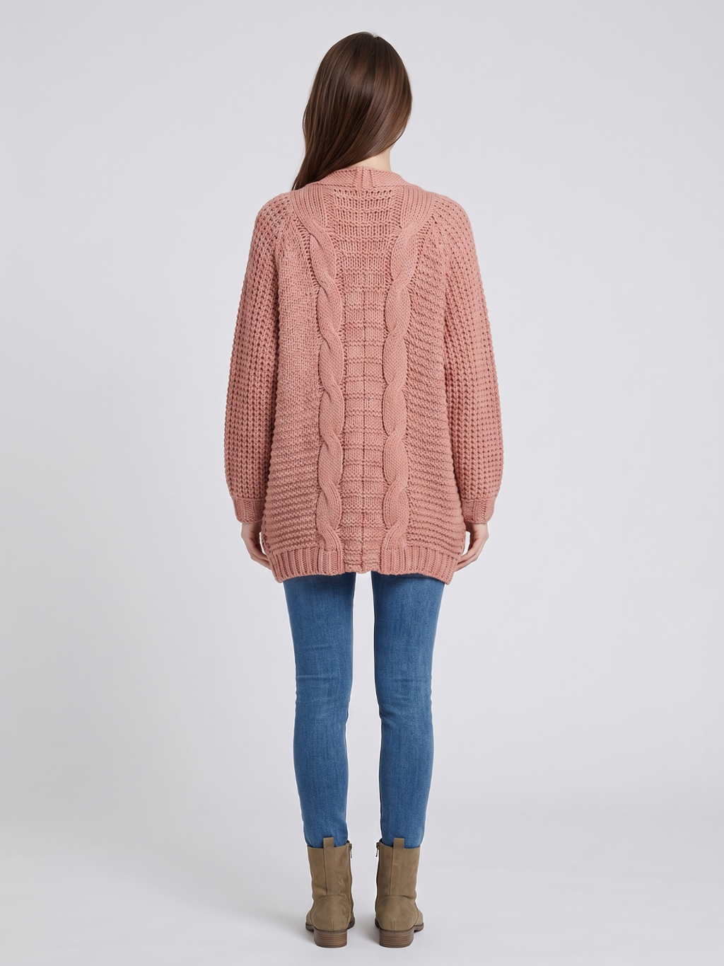 Women's Open-Front Cable Knit Cardigan