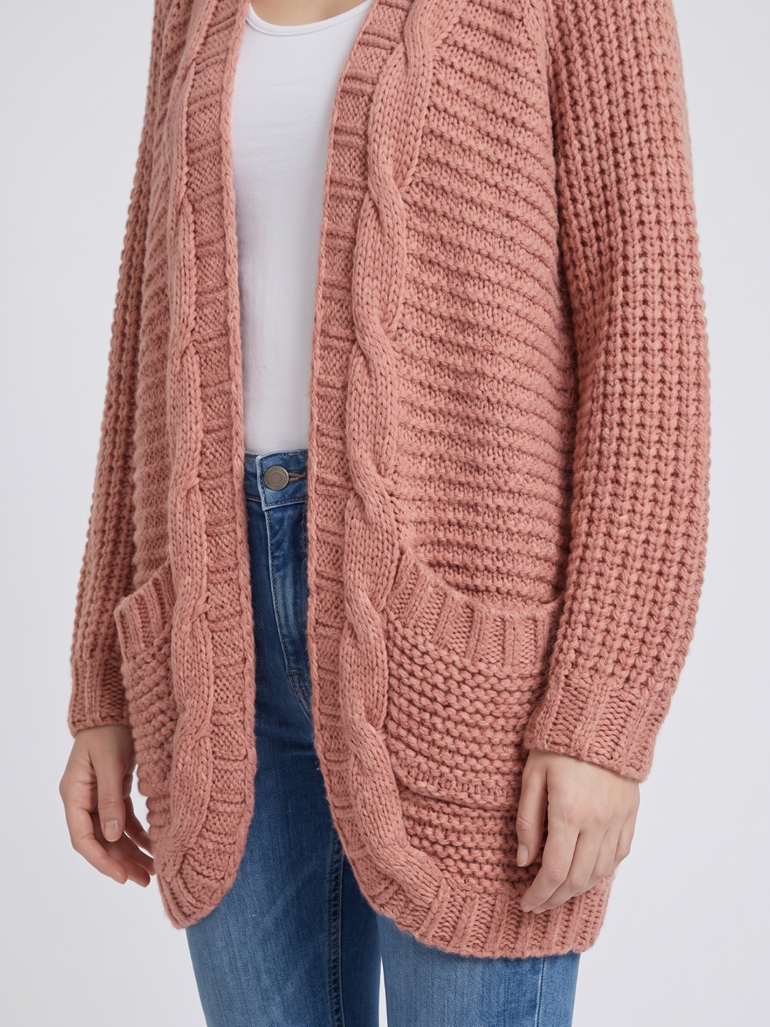 Women's Open-Front Cable Knit Cardigan