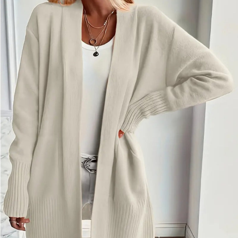 Women's Open-Front Long-Sleeve Pocket Cardigan