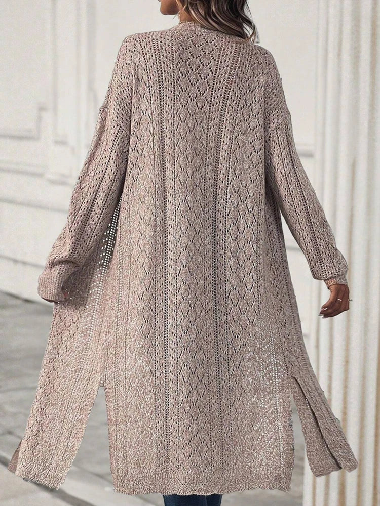 Women's Open Front Longline Knit Cardigan