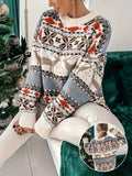 Women's Fair Isle Reindeer Christmas Sweater Oversized