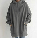 Women's Oversized Longline Zip-Up Hoodie
