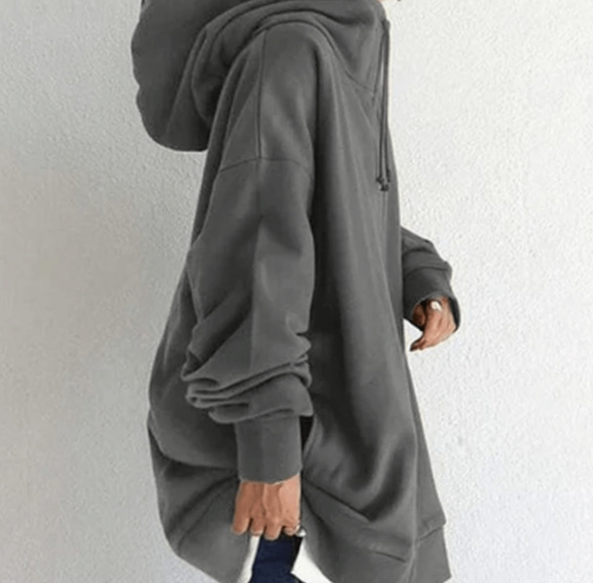 Women's Oversized Longline Zip-Up Hoodie